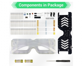 3PCS/Pack DIY Kit LED Light Up Glasses, Sound Controlled Flashing LED Eyeglasses, Electronic Soldering Practice Kits for School Learning/Parties/Christmas
